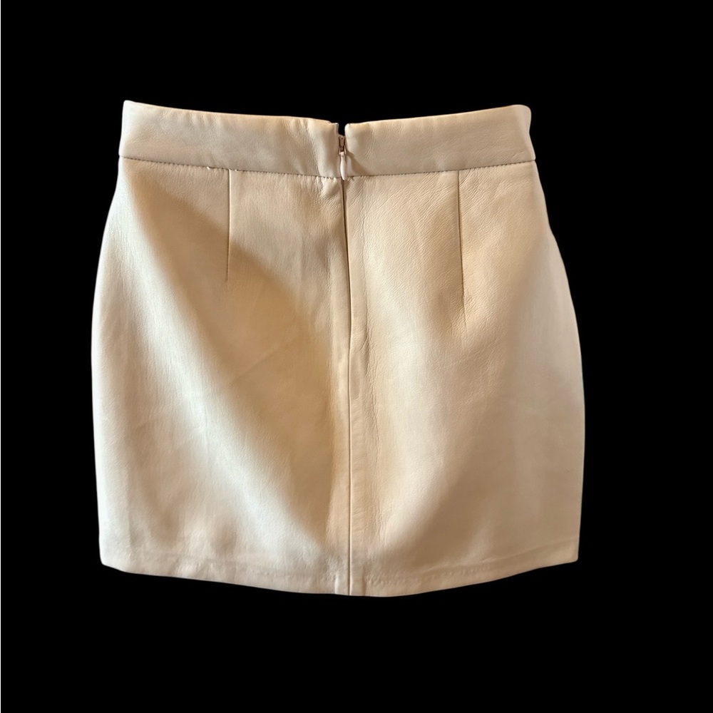 Wilfred Leather Cream Mini Skirt NWT Size XS - Picture 3 of 9
